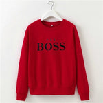 2018 Women Sweatshirts Ladies Causal Letter BOSS Printed Hooded Sweatshirt Long Sleeve Pullover Tops Sudadera Mujer Pullover