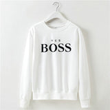 2018 Women Sweatshirts Ladies Causal Letter BOSS Printed Hooded Sweatshirt Long Sleeve Pullover Tops Sudadera Mujer Pullover