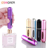 OSHIONER 5ml Refillable Mini Perfume Spray Bottle Aluminum Spray Atomizer Portable Travel Cosmetic Container Perfume Bottle