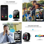 Bluetooth Smart Watch men Q18 With Camera Facebook Whatsapp Twitter Sync SMS Smartwatch Support SIM TF Card For IOS Android