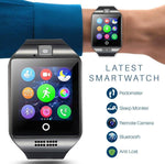 Bluetooth Smart Watch men Q18 With Camera Facebook Whatsapp Twitter Sync SMS Smartwatch Support SIM TF Card For IOS Android