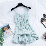 2019 New Women's Playsuits sweet Summer Casual Fashion Bohemian Print Thin Strap Sleeveless Jumpsuit Black Overalls for Women