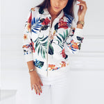 Print Bomber Jacket Women Flowers Zipper Up Retro Coat Spring 2019 Summer Long Sleeve Basic Plus Size Short Biker Jackets Female