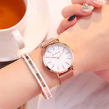 Japan Quartz Movement High Quality 36mm hannah Martin Women Stainless Steel Mesh Rose Gold Waterproof Ladies Watch Dropshipping